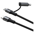 Baseus Twins 2-in-1 USB-C / USB-C Och Lightning Kabel CATLYW-H01 - 1m - Svart