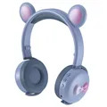 Bear Ear Bluetooth Hörlurar BK7 med LED - Blå