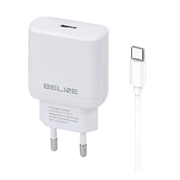 iPhone 15 / Plus / Pro / Max Beline PD 3.0 USB-C GaN-laddare - 30 W - Vit