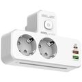 Beline Power Strip med LED-bakgrundsbelysning - 2x USB-A, USB-C, 2x AC - Vit