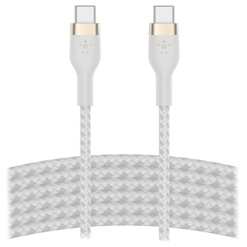 Belkin BoostCharge Pro Flex USB-C / USB-C Kabel 60W - 3m - Vit