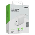 Belkin BoostCharge Väggladdare 40W - PD 3.0, 2xUSB-C - Vit
