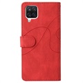 Bi-Color Series Samsung Galaxy A12 Plånboksfodral - Röd