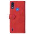 Bi-Color Series Motorola Moto E7 Power Plånboksfodral - Röd