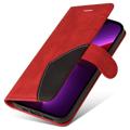 Bi-Color Series iPhone 14 Pro Plånboksfodral - Röd