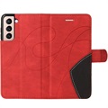 Bi-Color Series Samsung Galaxy S21 5G Plånboksfodral - Röd