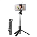Bluetooth Selfie Stick & Tripod Stativ med Ljus KH1S - Svart
