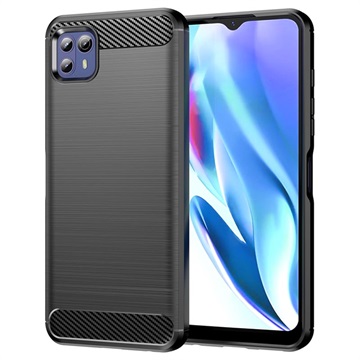 Motorola Moto G50 5G Borstat TPU Skal - Kolfiber - Svart