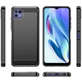 Motorola Moto G50 5G Borstat TPU Skal - Kolfiber - Svart