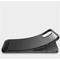 iPhone 13 Mini Borstat TPU-Skal - Kolfiber - Svart