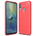 Brushed TPU Huawei Honor 10 Lite, P Smart (2019) Skal - Röd