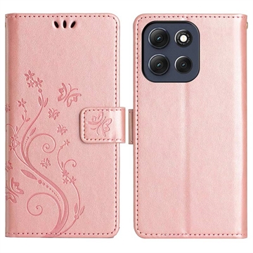 Motorola Moto G56 Butterfly Series Plånboksfodral - Roséguld