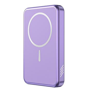 C10 Bärbar 15W magnetisk trådlös powerbank 5000mAh - Lila