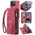 Caseme 2-i-1 Multifunktionell iPhone 14 Plus Plånboksfodral - Röd