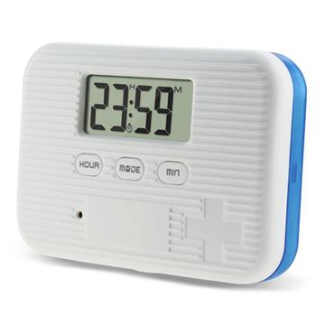 CR-211 Smart pillerförvaring med 6 fack och timer - blå / vit