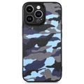 Camouflage Serie iPhone 14 Pro Hybrid Skal - Blå