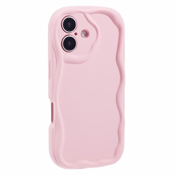 iPhone 16 Candy Color Wavy TPU-Skal - Rosa