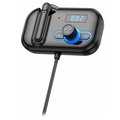 Billaddare / Bluetooth FM-sändare med Mono Headset T2 - Svart