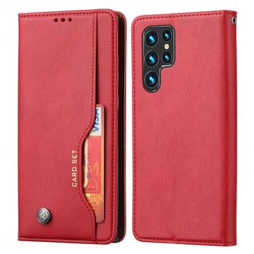 Samsung Galaxy S24 Ultra Card Set Series Plånboksfodral - Röd
