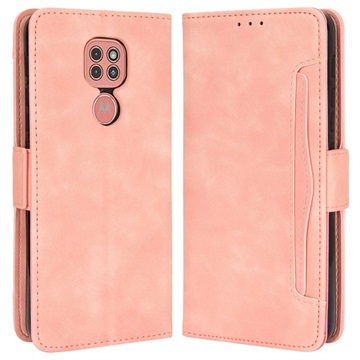 Cardholder Series Motorola Moto E7 Plus Plånboksfodral - Rosa