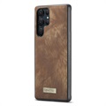 Caseme 2-i-1 Multifunktionell Samsung Galaxy S22 Ultra 5G Plånboksfodral - Brun