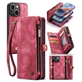iPhone 15 Plus Caseme 2-i-1 Multifunktionell Plånboksfodral - Röd