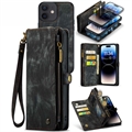 Caseme 2-i-1 Multifunktionell iPhone 12/12 Pro Plånboksfodral - Svart