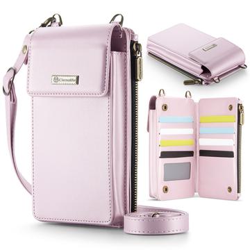 Caseme ME50 Universal Crossbody-väska med RFID-skydd - 4"-7.3" - Rosa