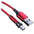 Laddningskabel med Roterande Magnetkontakt - 2m, USB-C - Röd