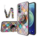Checkered Pattern Samsung Galaxy A13 5G Hybridskal - Färgrik Mandala