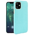 iPhone 11 Belagt Plastskal - Krokodil - Cyan