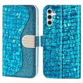 Croco Bling Series Samsung Galaxy A34 5G Plånboksfodral - Blå