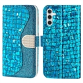 Croco Bling Series Samsung Galaxy A34 5G Plånboksfodral - Blå