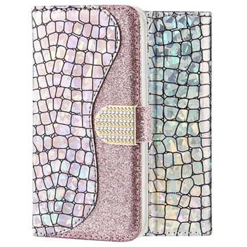 Croco Bling iPhone X / iPhone XS Plånboksfodral