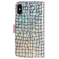 Croco Bling iPhone X / iPhone XS Plånboksfodral