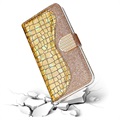 Croco Bling iPhone 12/12 Pro Plånboksfodral - Guld