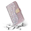 Croco Bling iPhone 12/12 Pro Plånboksfodral - Roséguld