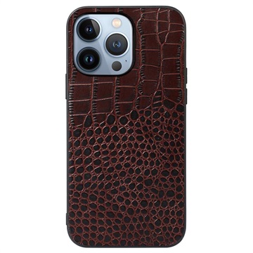 Crocodile Series iPhone 14 Pro Max Hybridskal - Brun