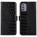 Nokia G42 Crocodile Serie Läder Plånboksfodral med RFID