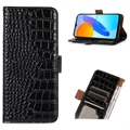 Crocodile Serie iPhone 14 Läder Plånboksfodral med RFID - Svart