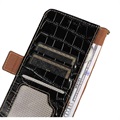 Crocodile Serie OnePlus Ace/10R Läder Plånboksfodral med RFID - Svart