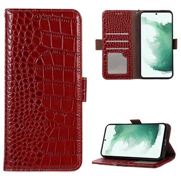 Crocodile Serie Samsung Galaxy A53 5G Läder Plånboksfodral med RFID - Röd