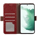 Crocodile Serie Samsung Galaxy A53 5G Läder Plånboksfodral med RFID - Röd