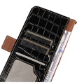 Crocodile Serie Samsung Galaxy Xcover6 Pro Läder Plånboksfodral med RFID - Svart