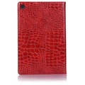 Samsung Galaxy Tab S5e Foliofodral - Crocodile - Röd