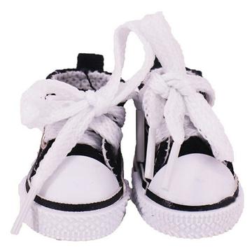 Söta mini sneakers med snörning för Monster Doll 17cm - Svart