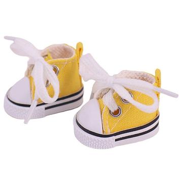 Söta mini sneakers med snörning för Monster Doll 17cm - Gul