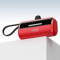 Cyke X3 Lightning Power Bank med USB-C, USB-A kablar - 5000mAh - Röd