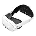 DEVASO huvudrem kompatibel med Meta Quest 3 VR-headset Justerbar rem Version 2.0, vit