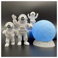 Dekorativ Astronaut Figuriner med Månen Lampa - Silver / Blå